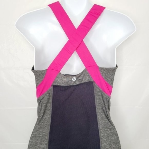 Lululemon Cross Back Tank with Pink Straps - Picture 4 of 4